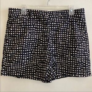 LOFT black print linen blend shorts